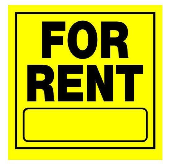 Hillman 11 in X 11 in For Rent Sign - Yellow, Styrene
