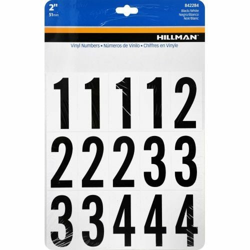 Hillman Square Cut Self Adhesive Numbers - 2 in