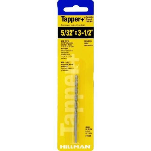 Hillman 3 1/2 in Masonry Tapper Carbide Drill Bit - 5/32 in