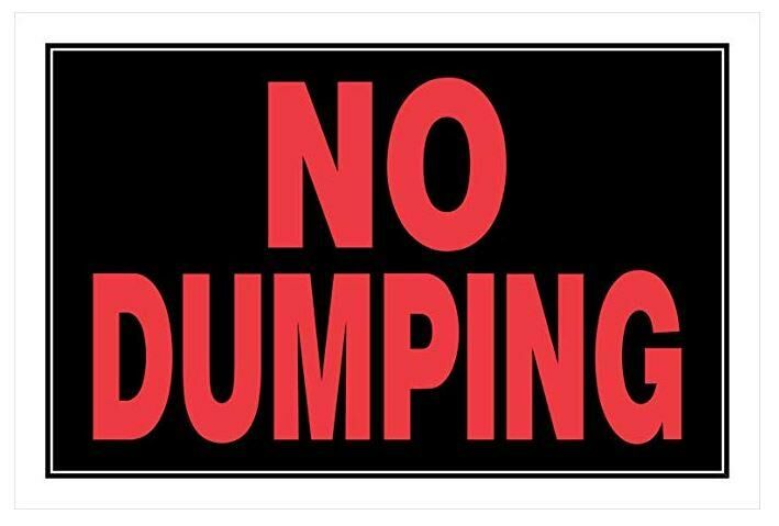 Hillman 8 in X 12 in No Dumping Sign - Black