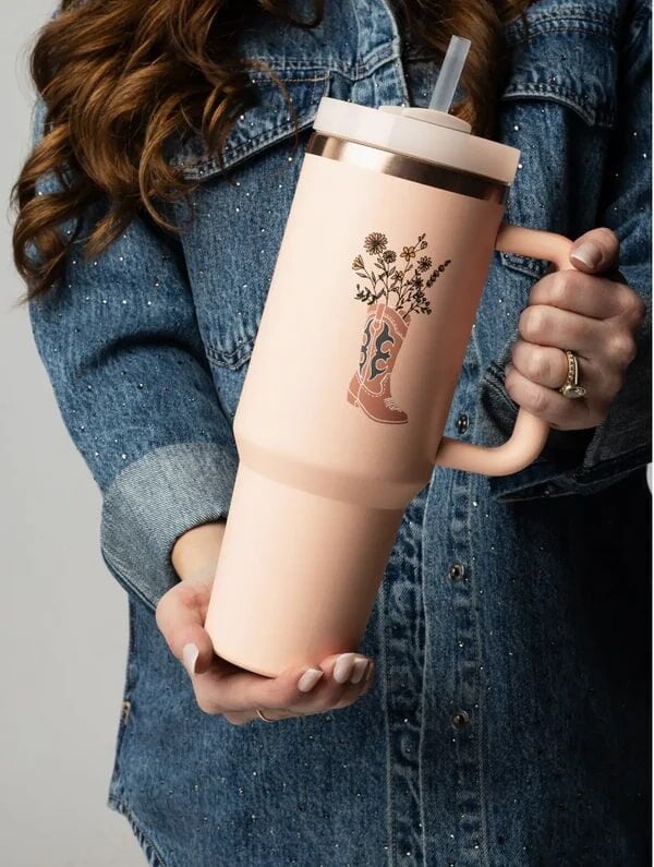 Hello Care Collective Western Wildflower Sip and Go Tumbler, 40-Oz