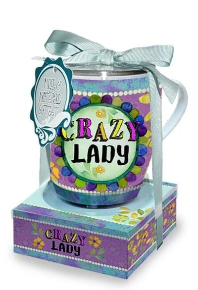 Divinity Boutique Crazy Lady Mug & Note Stack, 12-Oz