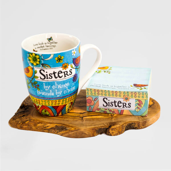 Divinity Boutique "Sisters" Mug and Notepad Gift Set, 12-Oz, 3.75 X 1.5-In