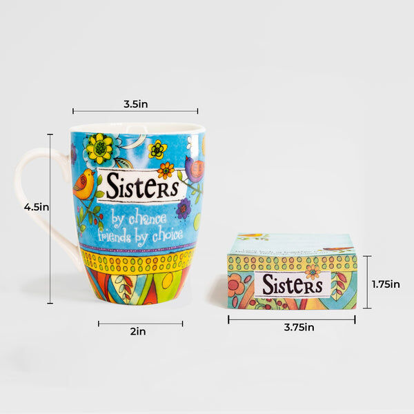 Divinity Boutique "Sisters" Mug and Notepad Gift Set, 12-Oz, 3.75 X 1.5-In