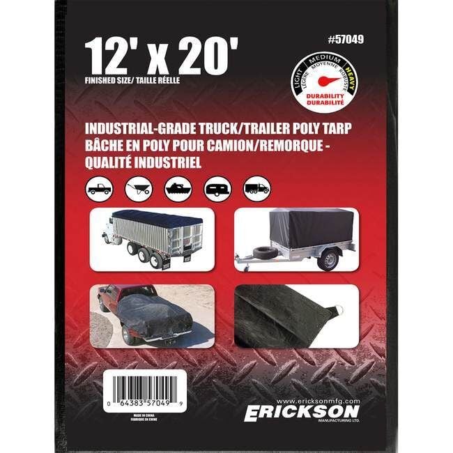 Erickson Truck/Trailer Tarp - Black, 20 ft