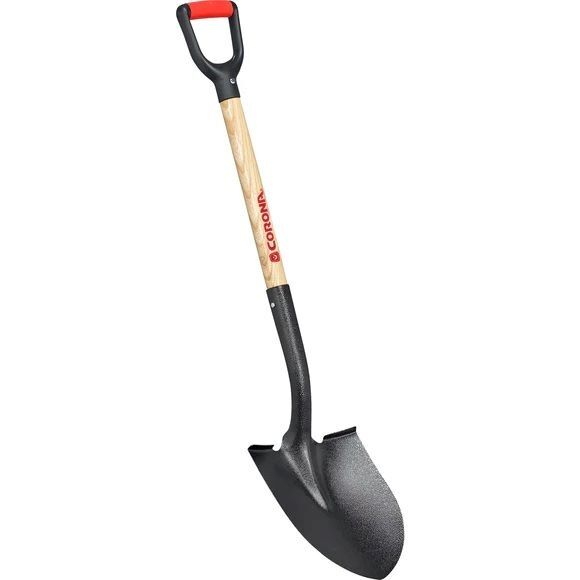 Corona Round Point Shovel with Wood Handle Plastic D-Grip, Head 12-In, 30-In
