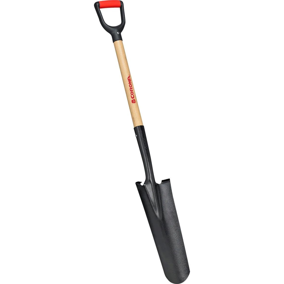 Corona Drain Spade Shovel with Wood D-Grip Handle, 15-Gauge, 30-In