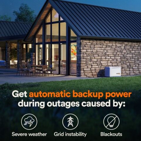 Generac Wi-Fi Enabled Standby Generator With Whole House Switch, 25-kW