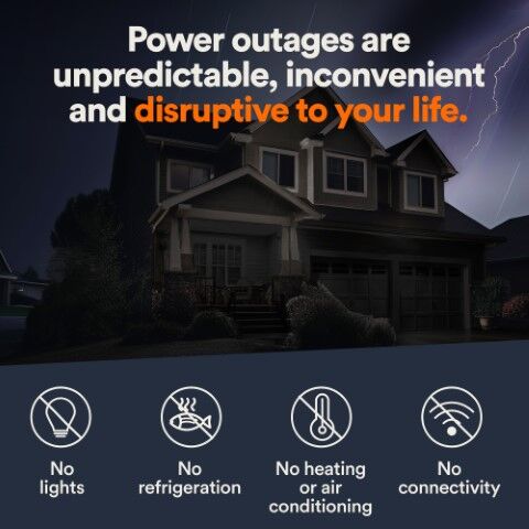 Generac Wi-Fi Enabled Standby Generator With Whole House Switch, 25-kW