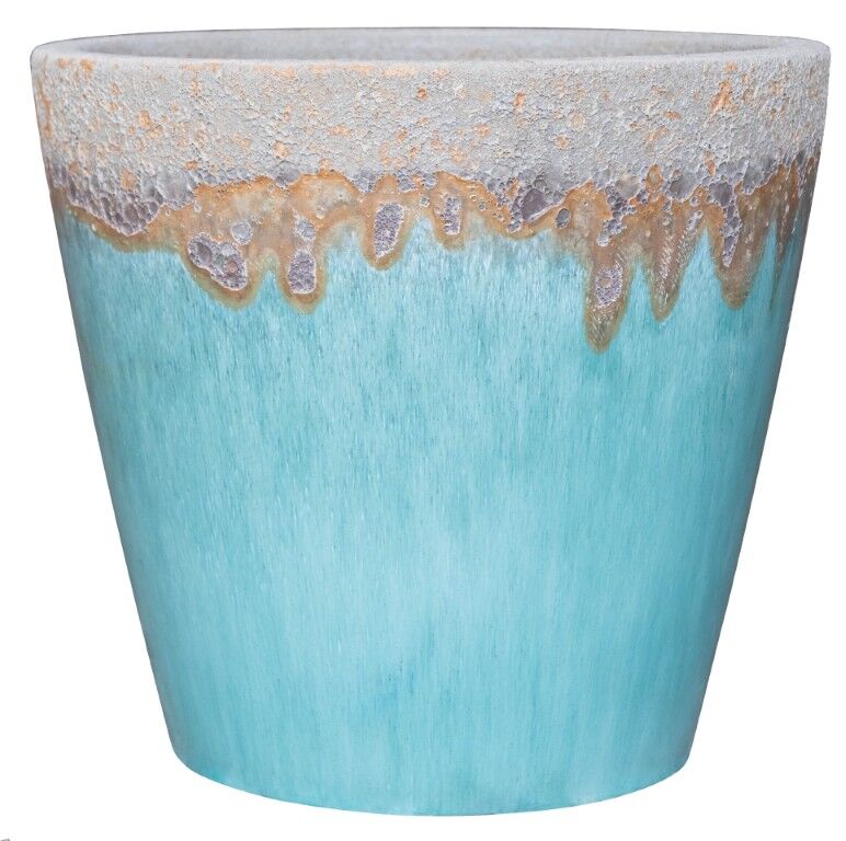 Michael Carr Designs Light Blue Volcanic Planter, 9.8 in.