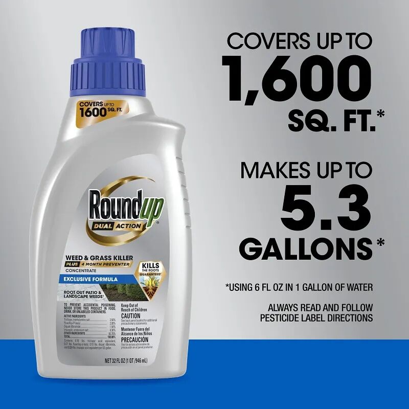 Roundup Weed & Grass Killer Plus Weed Preventer Extended Control Concentrate - 1 qt