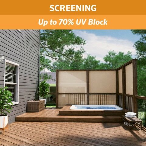 Coolaroo Sand Screening Shade Fabric, 70% UV Block, 6-Ft Wide, By The Foot