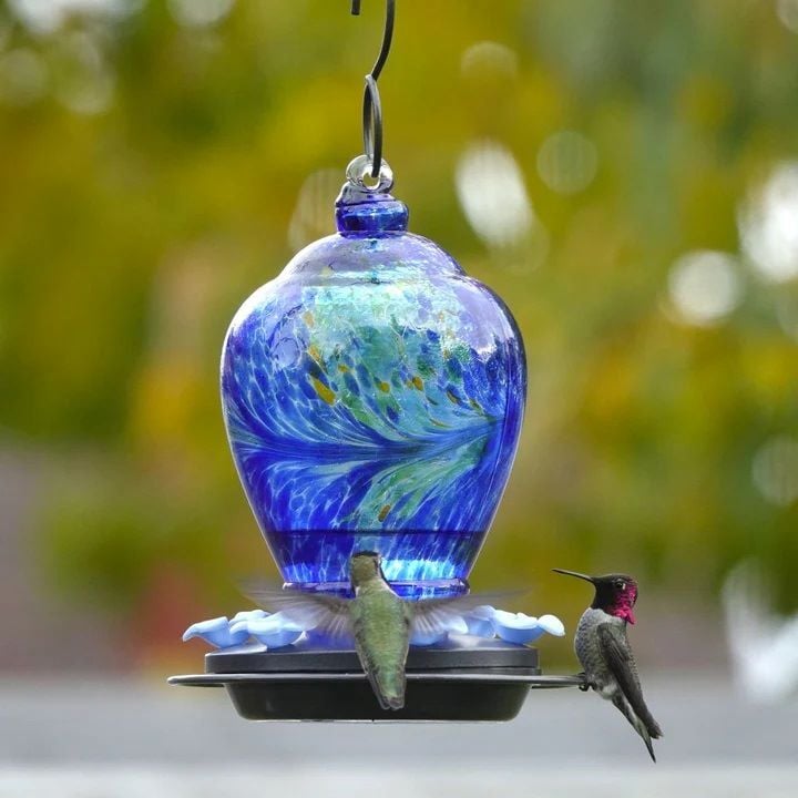 Nature's Way Artisan Gravity Hummingbird Feeder, Spring Rain, 28-Oz