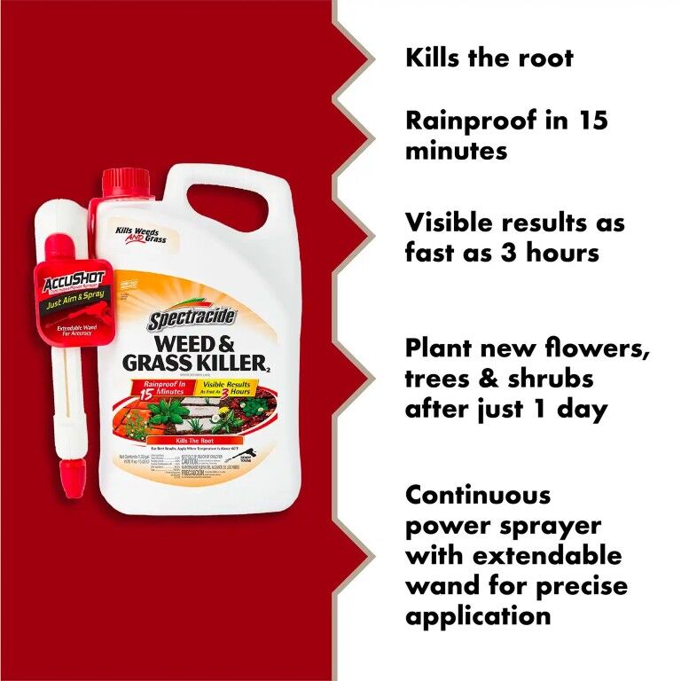 Spectracide Weed & Grass Killer With Accushot Sprayer, 1.33-Gal