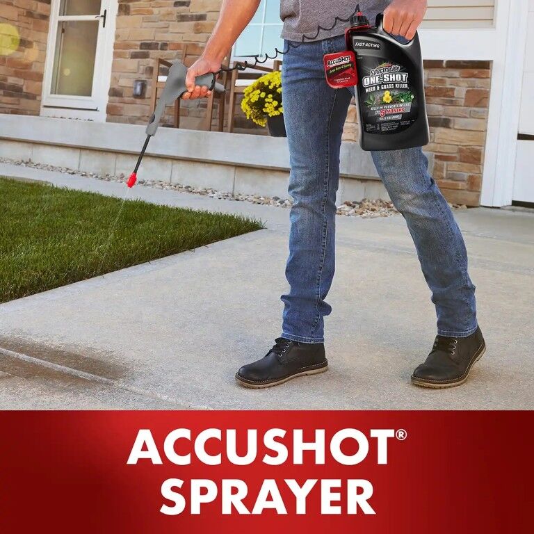 Spectracide One-Shot Weed & Grass Killer With Accushot Sprayer, 1-Gal