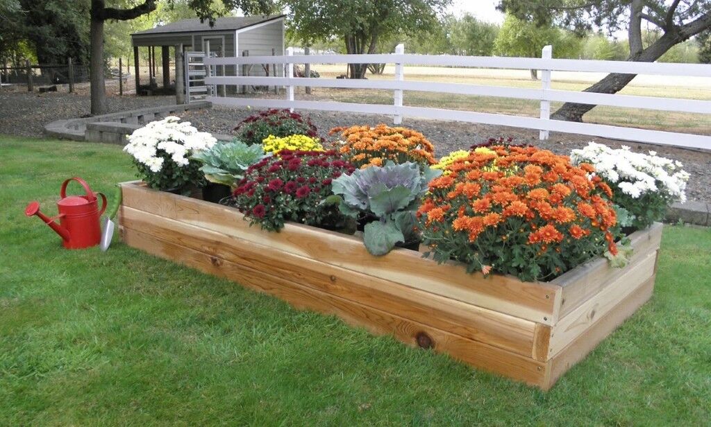 Real Wood Products Raised Bed Cedar Planter, 3 x 6 ft.