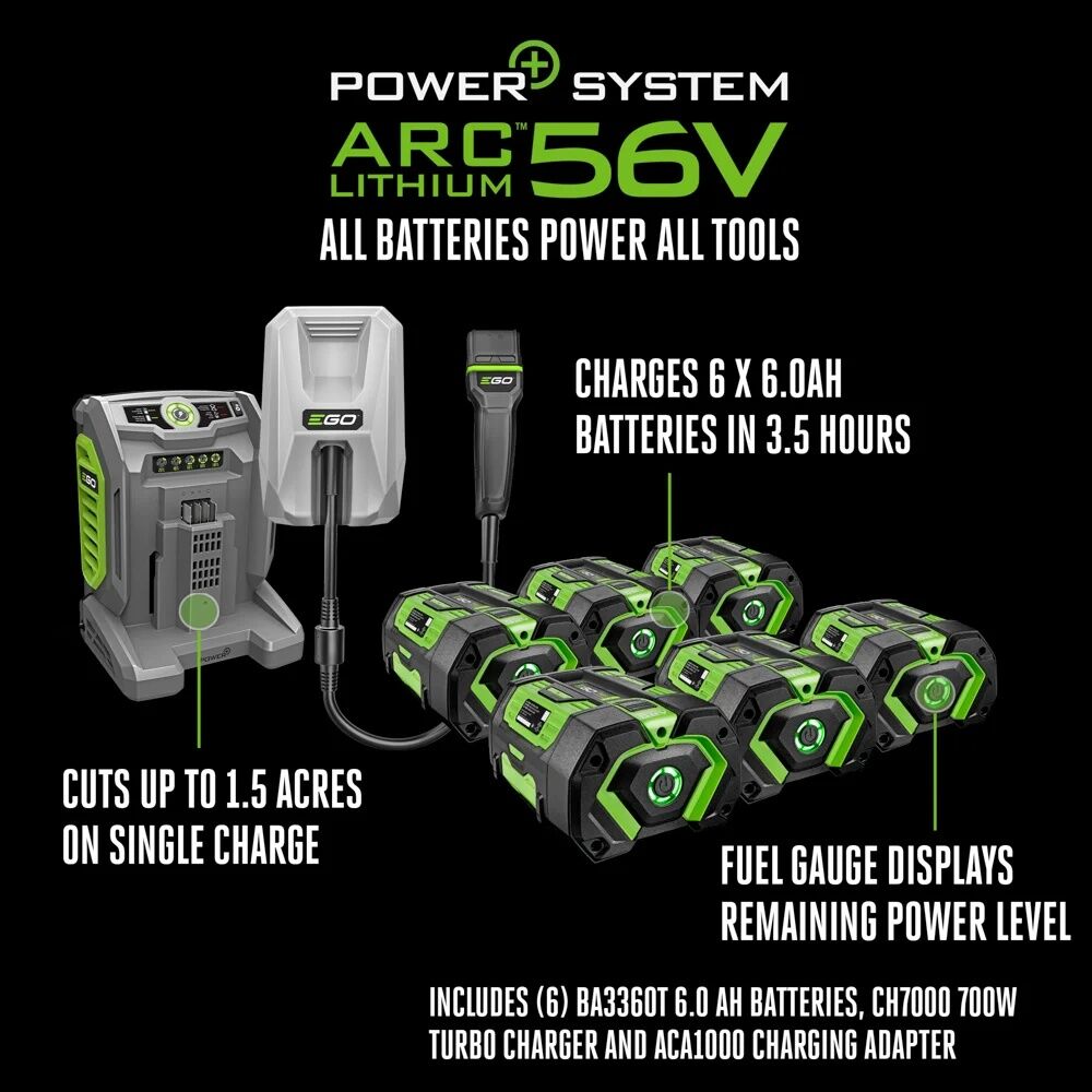 EGO POWER+ T6 42-In Battery Powered Riding Tractor Lawn Mower Kit