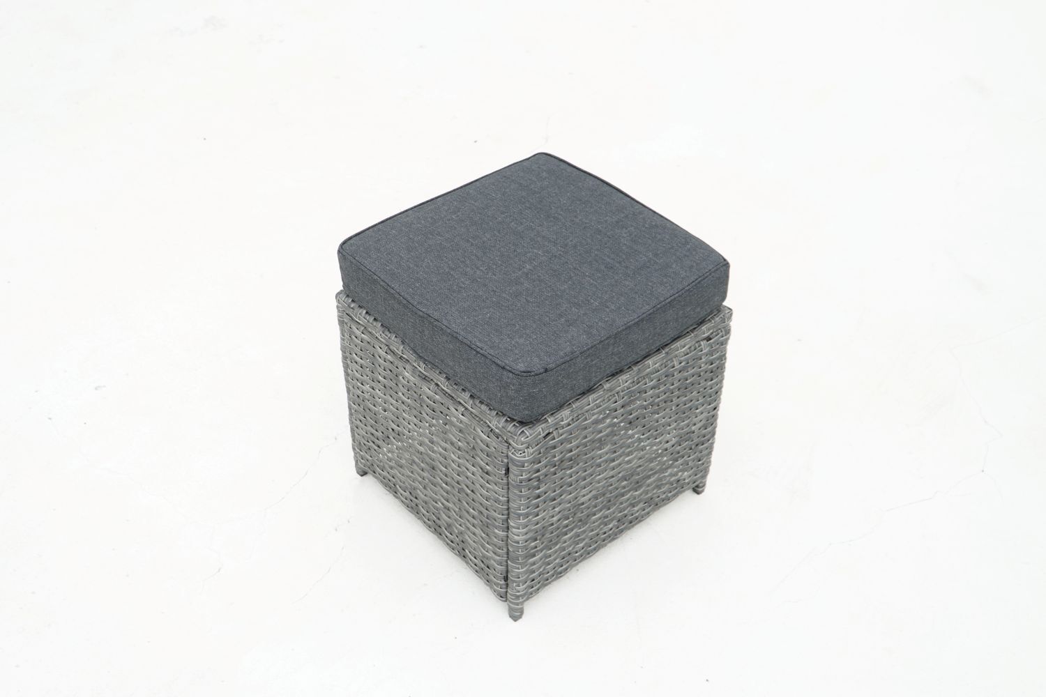 Country Supplier Outdoor Wicker Sectional Sofa & Ottoman Set with Table Grey