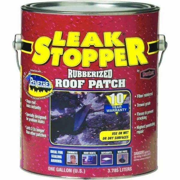 Leak Stopper Rubberized Roof Patch - 3.6 qt