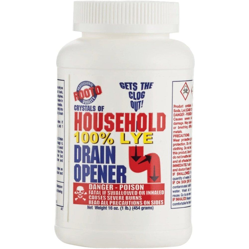 Rooto 100% Lye Household Drain Opener, 1-Lb