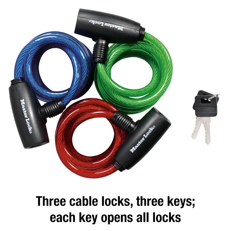 Master Lock 8127TRI Chains And Cable Locks, 5/16-In x 6-Ft, 3-Pk