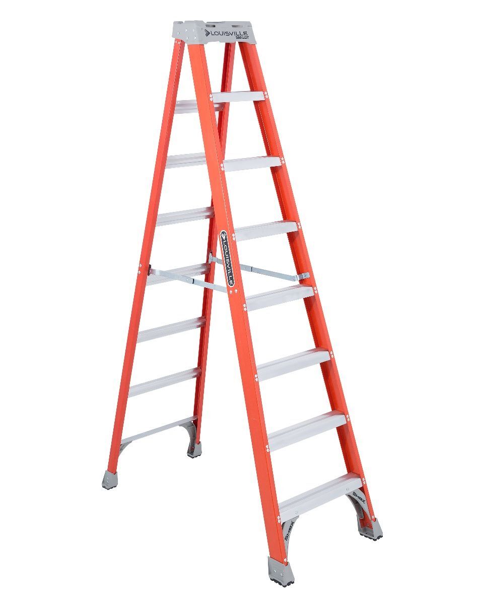 Louisville Ladder Fiberglass Step Ladder, Type IA, Load Capacity 300-Lb, 8-Ft