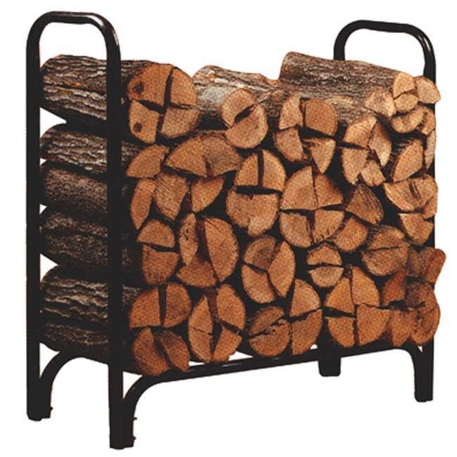 Panacea Black Deluxe Outdoor Log Rack, 4-Ft
