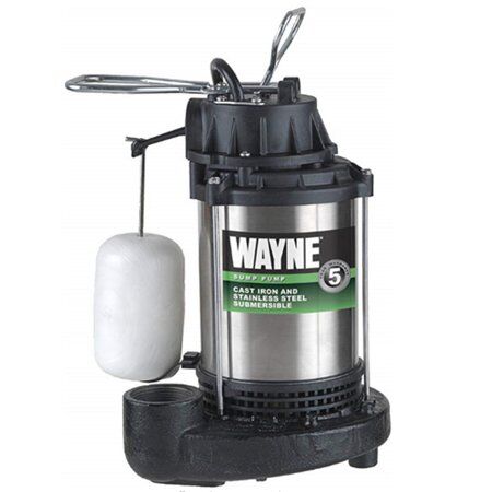 Wayne 1/2 HP Stainless Steel and Cast Iron Submersible Sump Pump
