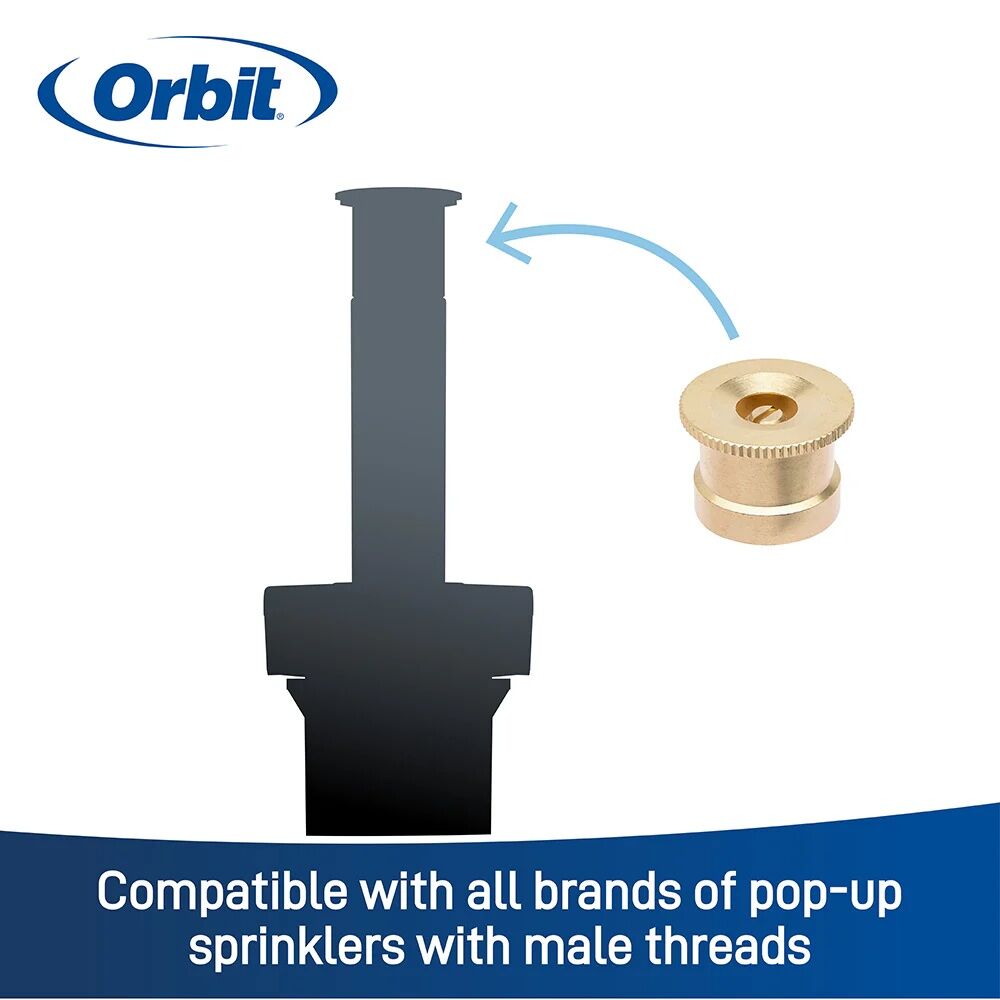 Orbit Brass 180° Pattern Sprinkler Spray Nozzle, 15-Ft
