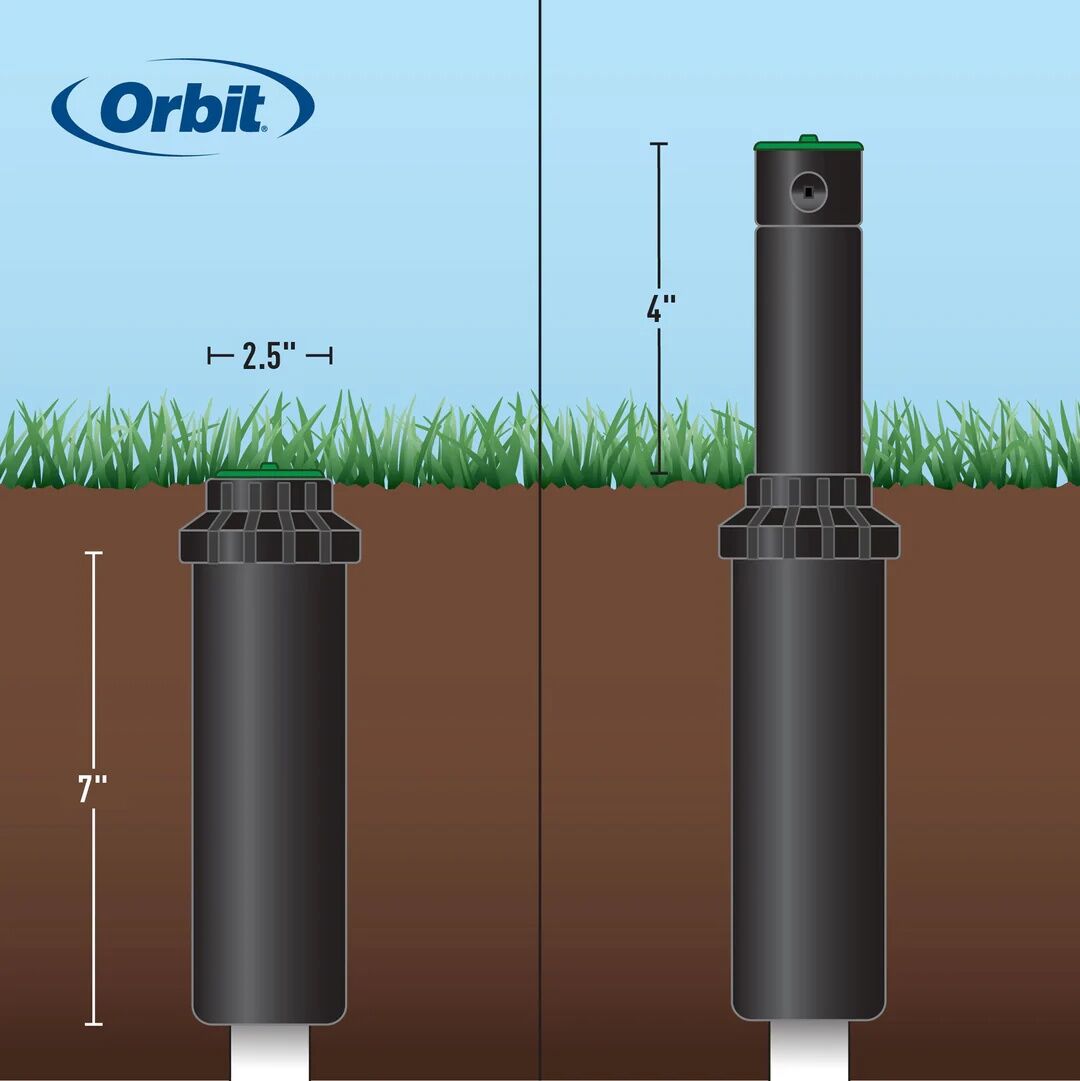 Orbit Saturn III 4-In Pop-Up 40°-360° Pattern Gear-Drive Rotor Sprinkler, 25-Ft