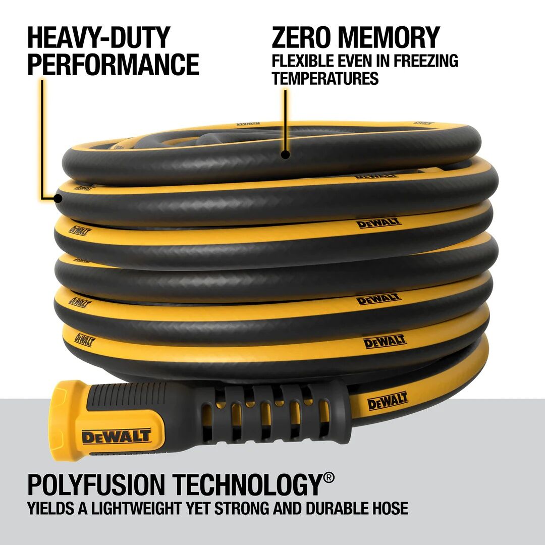DEWALT Professional Grade Heavy-Duty Water Hose, 500 PSI, 5/8-In x 50-Ft