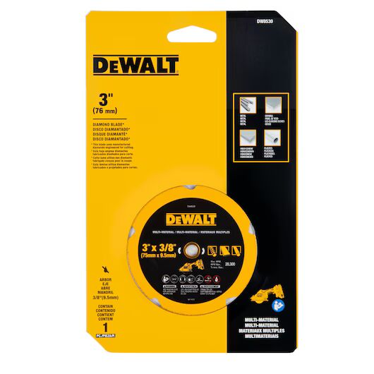 DEWALT Diamond Multi-Material Blade, 3-In x 3/8-In