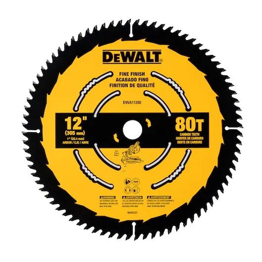 DEWALT Fine Finish Saw Blade, 80-T, 12-In