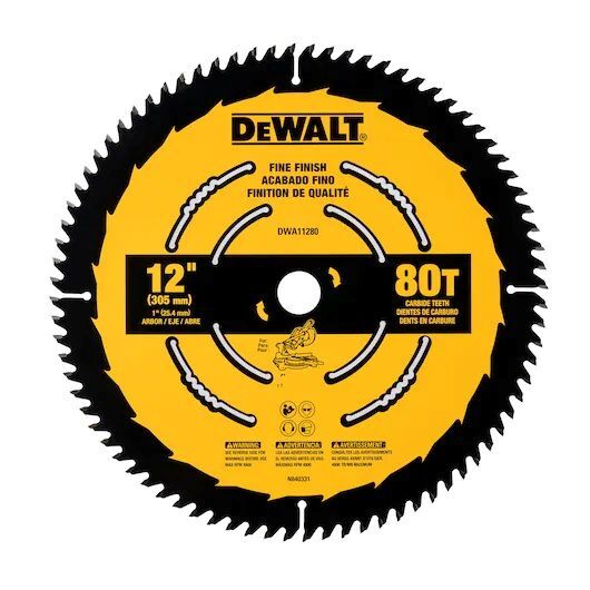 DEWALT Fine Finish Saw Blade, 80-T, 12-In
