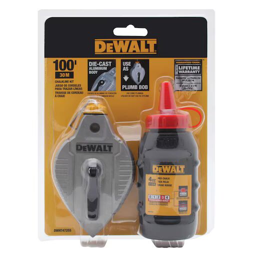 DEWALT Cast Aluminum Reel With Red Chalk
