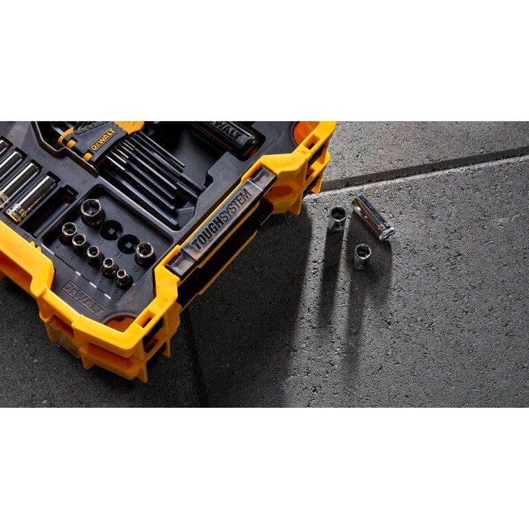 DEWALT 1/4-In And 3/8-In Mechanic Tool Set With ToughSystem 2.0 Tray And Lid, 131-Pc