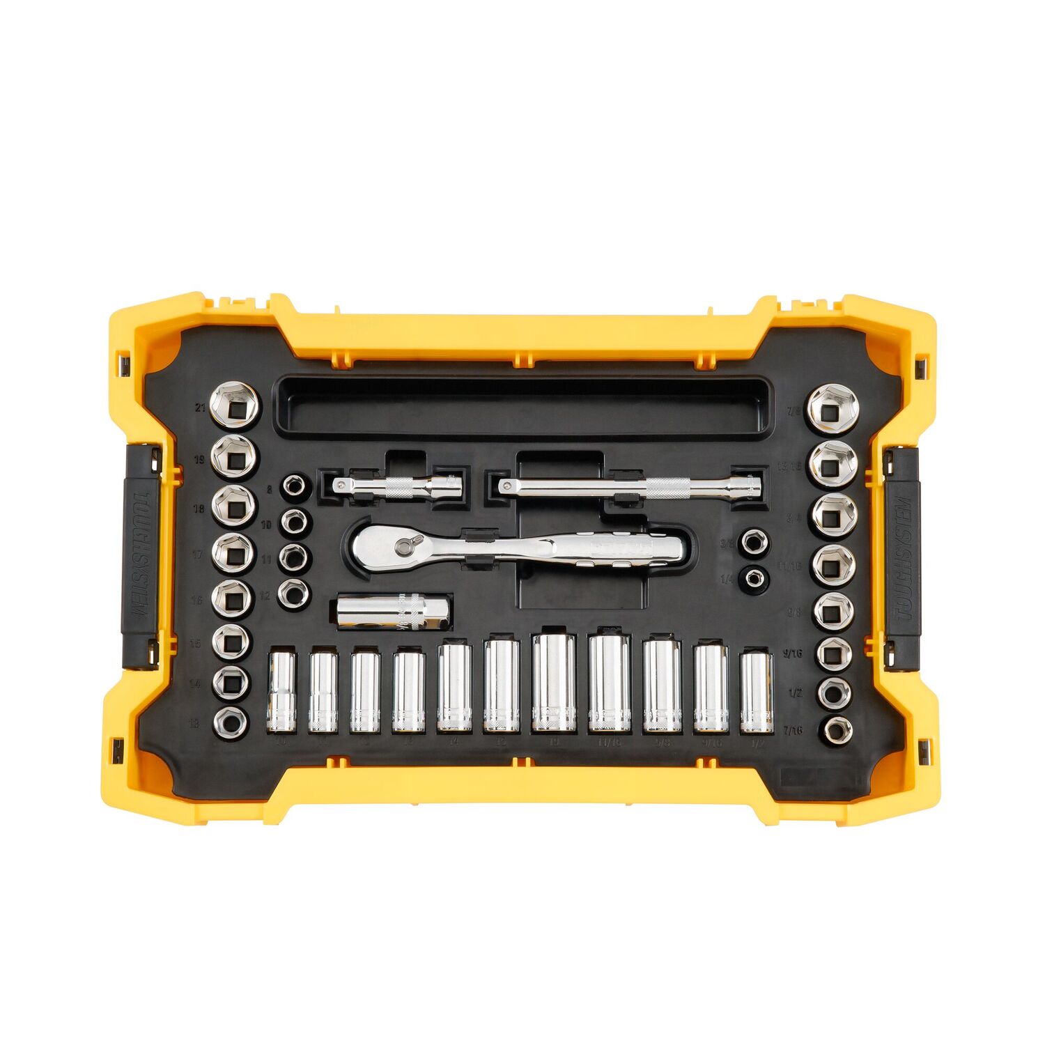 DEWALT 3/8-In And 1/2-In Mechanic Tool Set With ToughSystem 2.0 Tray And Lid, 85-Pc