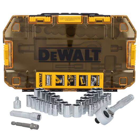 DEWALT TOUGHSERIES Touch Box 3/8-In Drive Mechanics Tool Set, 30-Pc
