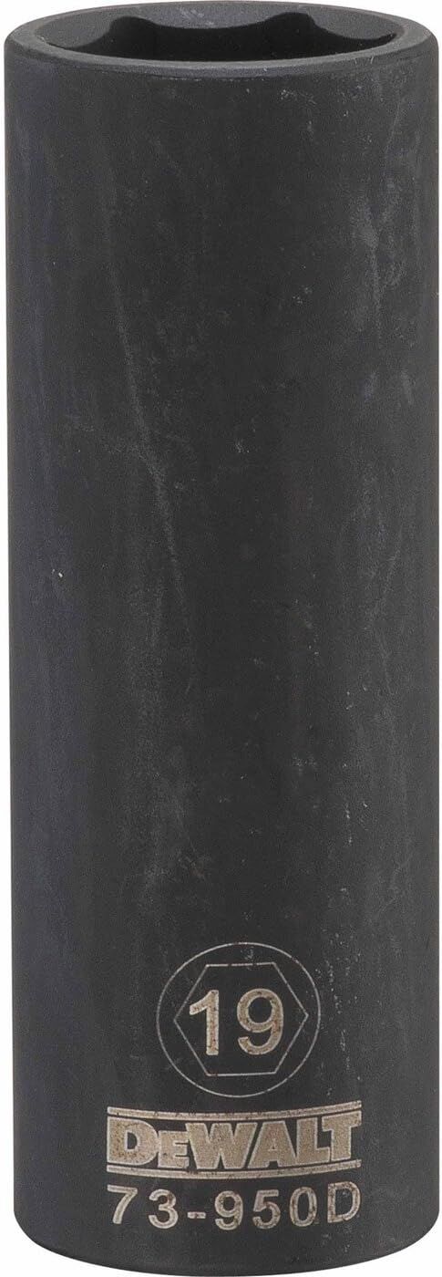 DEWALT 6-Point 1/2-In Drive Deep Impact Socket, 19-mm