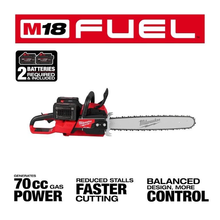 Milwaukee M18 FUEL 20-In Dual Battery Chainsaw Kit