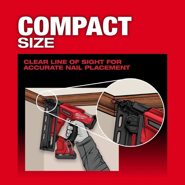 Milwaukee M18 Fuel Angled Finish Nailer, 16-Gauge