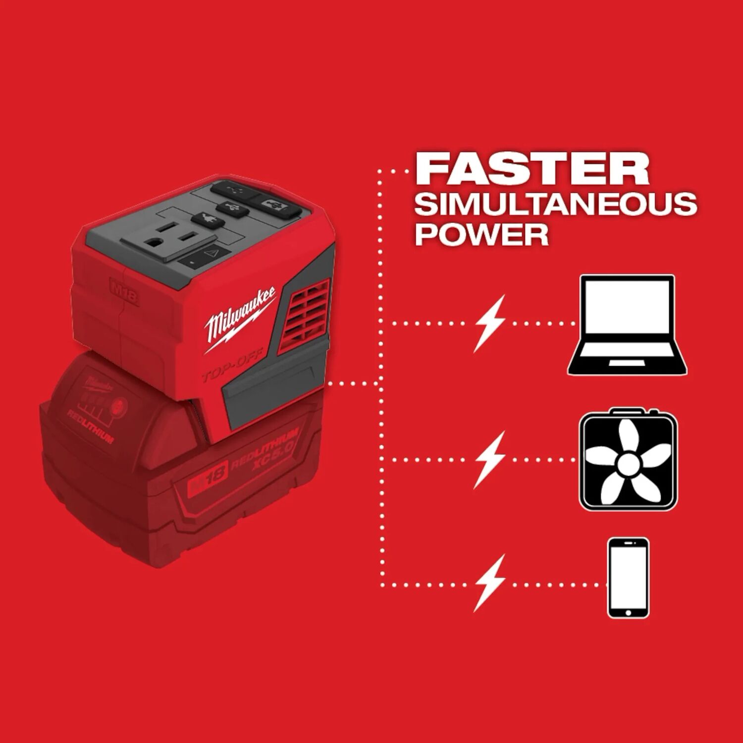 Milwaukee M18 Top-Off Power Supply, 175-Watt (Tool Only)
