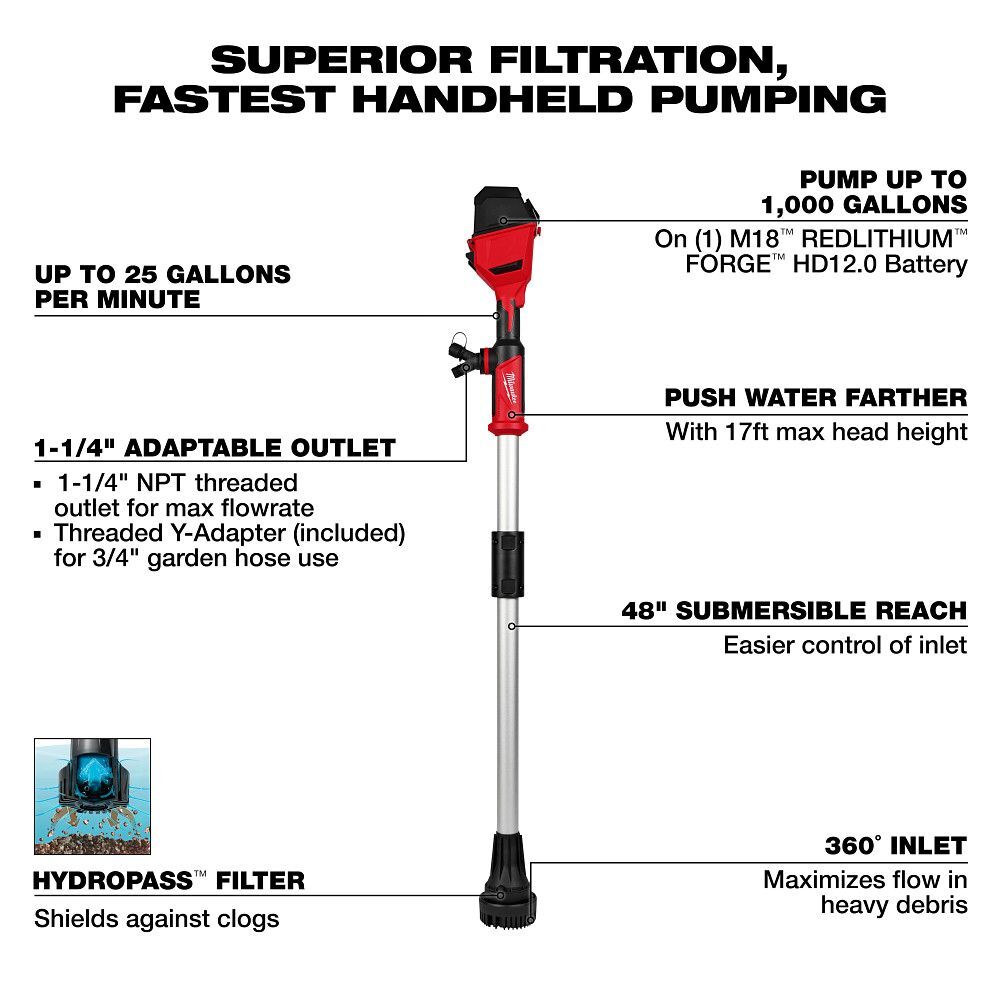 Milwaukee M18 Brushless Stick Transfer Pump (Tool Only)