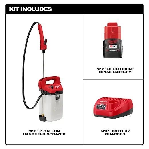 Milwaukee M12 Handheld Sprayer Kit, 2-Gal