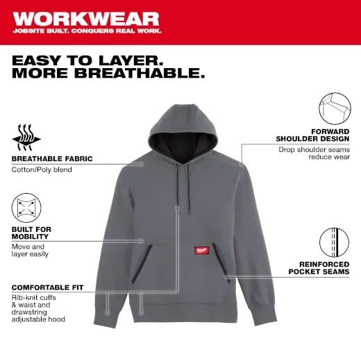 Milwaukee Men's FREEFLEX Pullover Hoodie in Brown