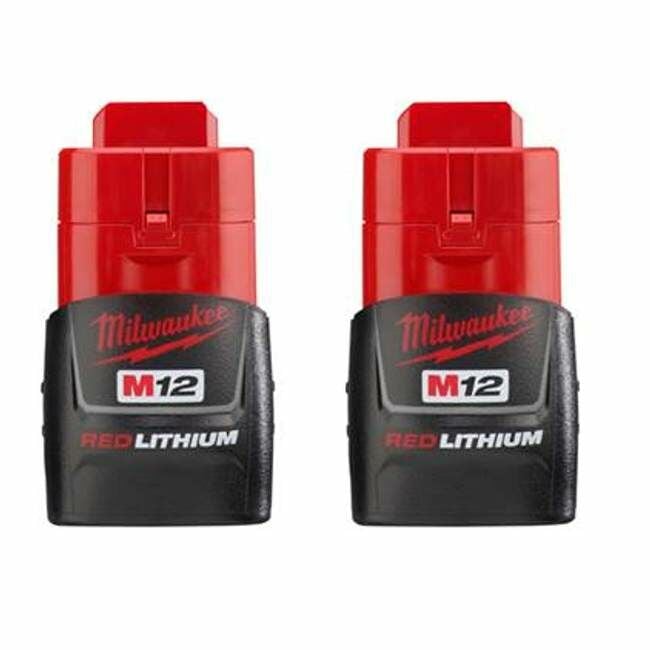 Milwaukee M12 RedLithium Compact Battery, 1.5-Ah, 2 Pk