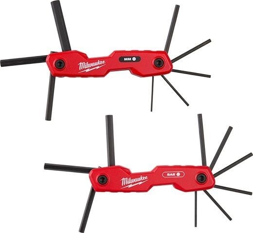 Milwaukee Folding SAE/Metric Hex Key Sets, 2-Pk