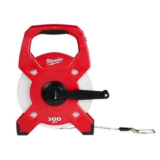 Milwaukee Fiberglass Open Reel Long Tape Measure, 300-Ft