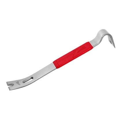 Milwaukee Pry Bar with Shockshield Grip, 15 in L, Beveled Tip, Steel