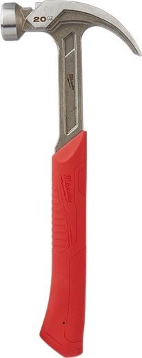 Milwaukee Curved Claw Smooth Face Hammer, 20-Oz
